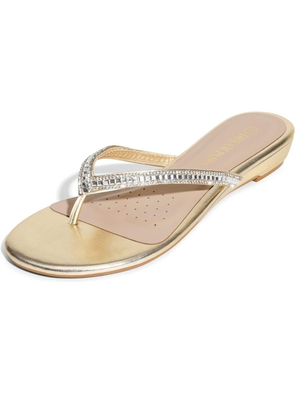 Women's Gold Glitter Rhinestones Design Slides Sandals Dress Daily Flat Sandals
